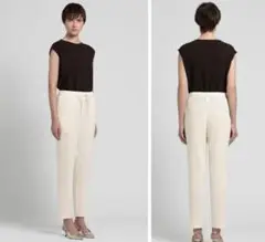 24SS✨Theory セオリー パウダークレープジョガーパンツ 白 ホワイト