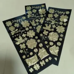 金色のシール 3シートセット