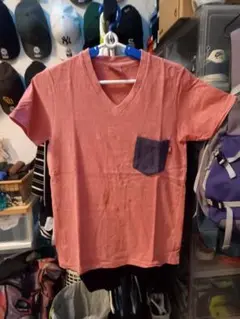 TMT Vネック Tシャツ ネイビーポケット