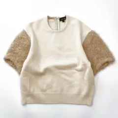 【高級】ドゥロワー カシミヤ モヘア ウール ニット セーター ファー ベージュ