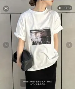 アートプリントオーバーサイズTシャツ セレクトモカ