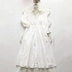 MORABITOPREMIER*モラビト　ロングシャツワンピース　ホワイト　38