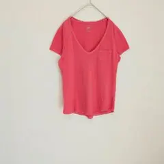 ギャップ　GAP 半袖　Tシャツ　Ｖネック ピンク 無地　S　コットン１００％