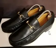 美品 GUCCI ホースビットローファー 黒 金 38C