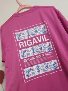 RIGAVIL HAWK MOON RICHE ピンクTシャツ XL