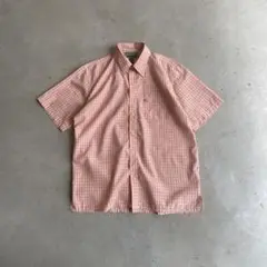90s ROUNDY RIDGE ポリ コットン ボックス チェック柄半袖シャツ