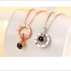 【プレゼント】高品質シルバー925 投影ネックレス ペアネックレス