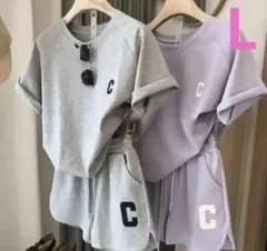 2着セット　部屋着 ルームウェア 半袖 セットアップ Tシャツ 夏 パジャマ