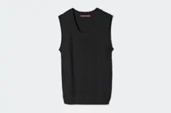 UNIQLO リネンセーターノースリーブ　ブラック