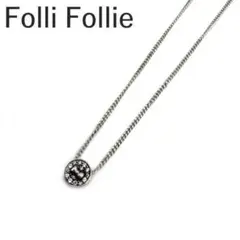 フォリフォリ Folli Follie ネックレス リボン ストーン シルバー