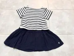 ★プチバトー ボーダー 半袖ワンピース ネイビー 104㎝★