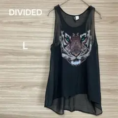DIVIDED 【L】トラ柄プリント ノースリーブ シアー　個性的