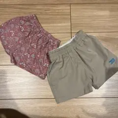 花柄と無地のパンツセット 80