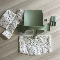 ストッケ　トリップトラップ　モスグリーン　ベビーセット　ハイチェアクッションつき