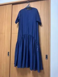 【ほぼ新品】エレンディーク シアーレイヤードカットワンピース ブルー