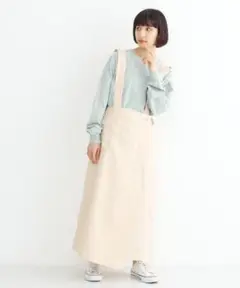 【大幅値下げ】merlot サスペンダー付きラップスカート　オフホワイト