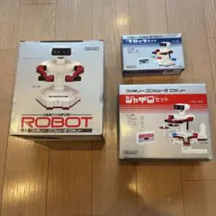 ファミコン ロボットブロックセット　ジャイロセット　箱有り　カセット付　3点 任天堂【ファミコンロボット】ロボット本体 ジャイロセット