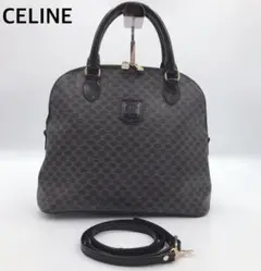 【美品】セリーヌ 2way ハンドバッグ ショルダー マカダム柄 ブラック