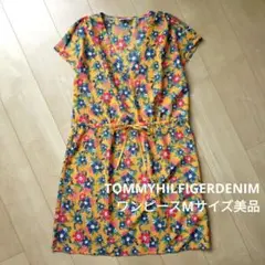 TOMMYHILFIGERDENIMフラワープリント ワンピースМサイズリゾート