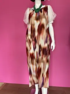 akane プリント柄裏付きワンピース　新品