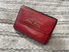 MIUMIU ミニ財布 バイカラー 赤レッド 黒ブラック