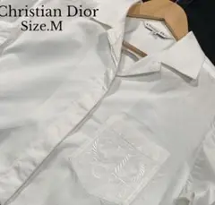 Christian Dior ディオール デカロゴ 刺繍 開襟 長袖 シャツ