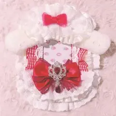 B8 硬質ケースデコ フリル うさぎみみ メイド 赤 白