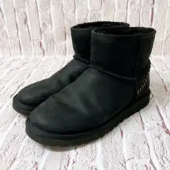 【美品】UGG アグ クラシック ミニ デコ ムートン ブーツ 黒 28.0