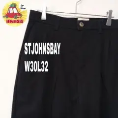 USA古着 ST.JOHN'SBAY　チノパンW30L32　ツータック　ブラック