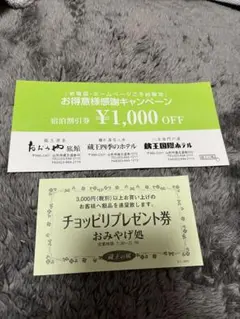 蔵王温泉宿泊割引券&蔵王温泉共同浴場 入浴協賛券 6枚