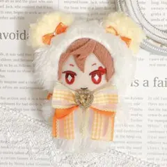黄色×白 クマ マスコット 着ぐるみ 10cm