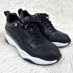 美品、+diana 、プラスダイアナ、グリッター、黒、スニーカー