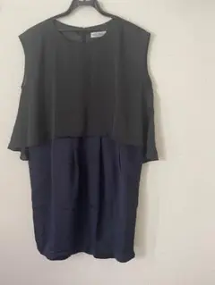 Urban Research ノースリーブレイヤードドレス 黒　ネイビー