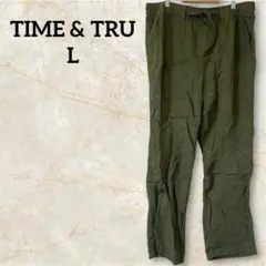 TIME & TRU 【L】オリーブグリーン ワークパンツ カーゴパンツ