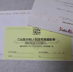 スタジオアリスご出産お祝い記念写真撮影券
