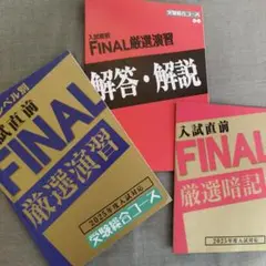 入試直前FINAL厳選演習　厳選暗記