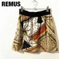 REMUS レムス デザインスカート 高級☆ 唯一無二 希少 スカーフ柄