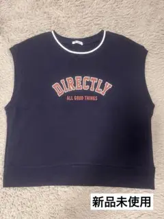 DIRECTLY プリント クロップドTシャツ ネイビー