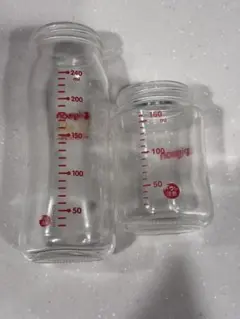 ガラス製 哺乳瓶 240ml 160ml セット