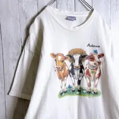 【在原みゆ紀着用】90s All Sports アニマル 牛両面プリントTシャツ
