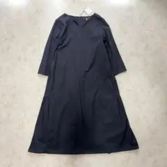 【新品】アデュートリステス フレアワンピース　ロング丈　ギャザー　七分袖　38