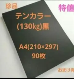 テンカラー(130㎏)黒、A4サイズ、90枚