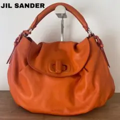 JIL SANDER ジルサンダー レザー ハンドバッグ オレンジ ターンロック