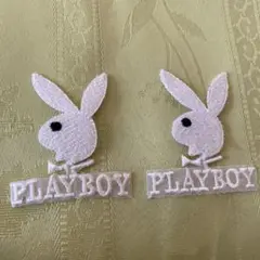 PLAYBOY ワッペン 白　大