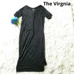 ザ ヴァージニア The Virgnia Vネックロングワンピース 黒ブラック