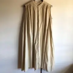 Petit fleur プチフルール ノースリーブロングワンピース　ベージュ