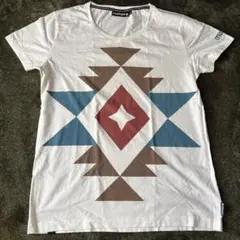 古着　maloja 幾何学模様 Tシャツ M