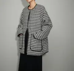 ADAM ET ROPE' リバーシブルツイードブルゾン