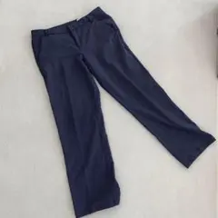 プーマ チェックパンツ スポーツスタイル ネイビー フルレングス コットン