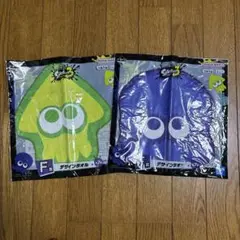 イカ デザインタオル 緑 青 2色セット